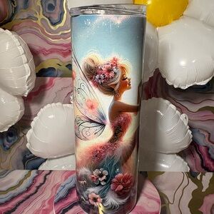 Fairy Design Tumbler with Floral Accents